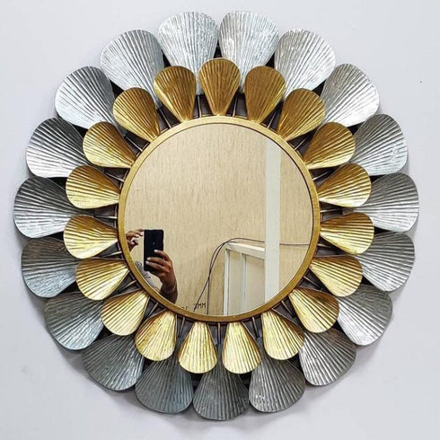 Gold & Silver Petals Mirror