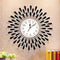 Black flower with crystal wall clock