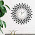 Black flower with crystal wall clock