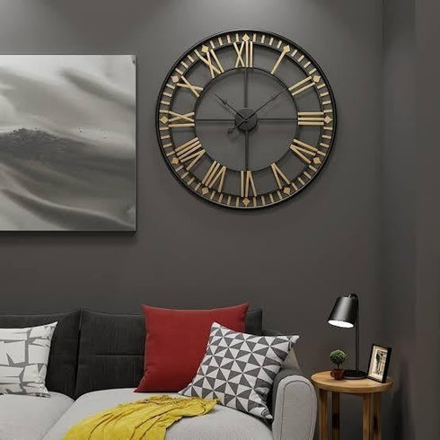 Golden Analog Round Clock