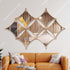 7 Diamond shaped Mirrors Metal Wall Art- Rose gold