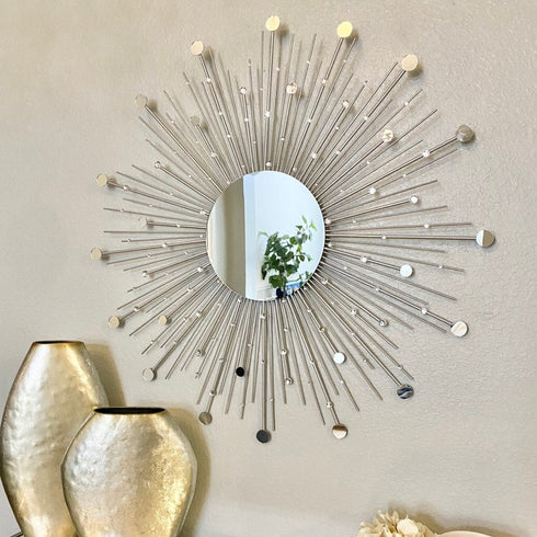 Glamorous Starburst Mirror- Silver