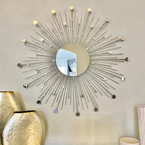Glamorous Starburst Mirror- Silver