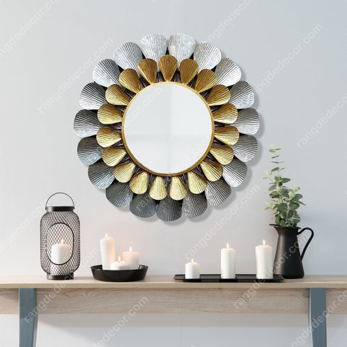 Gold & Silver Petals Mirror