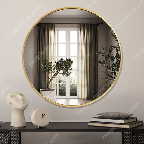 Golden Minimalist Wall Mirror