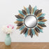 Leaf's in multicolor Round Mirror