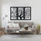 Tree 3 panel Laser cut metal wall art
