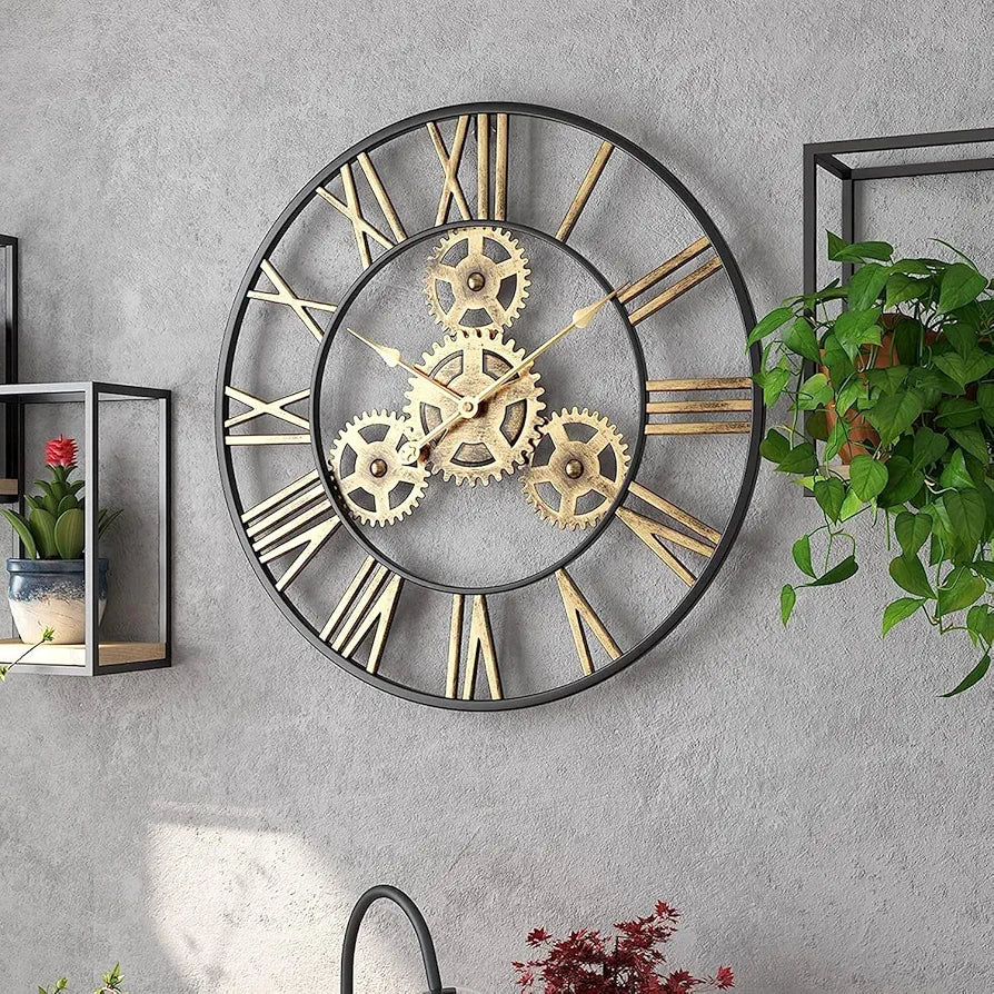 Clock Rang Element Drawing Gear Wall Clock – Rangdedecor