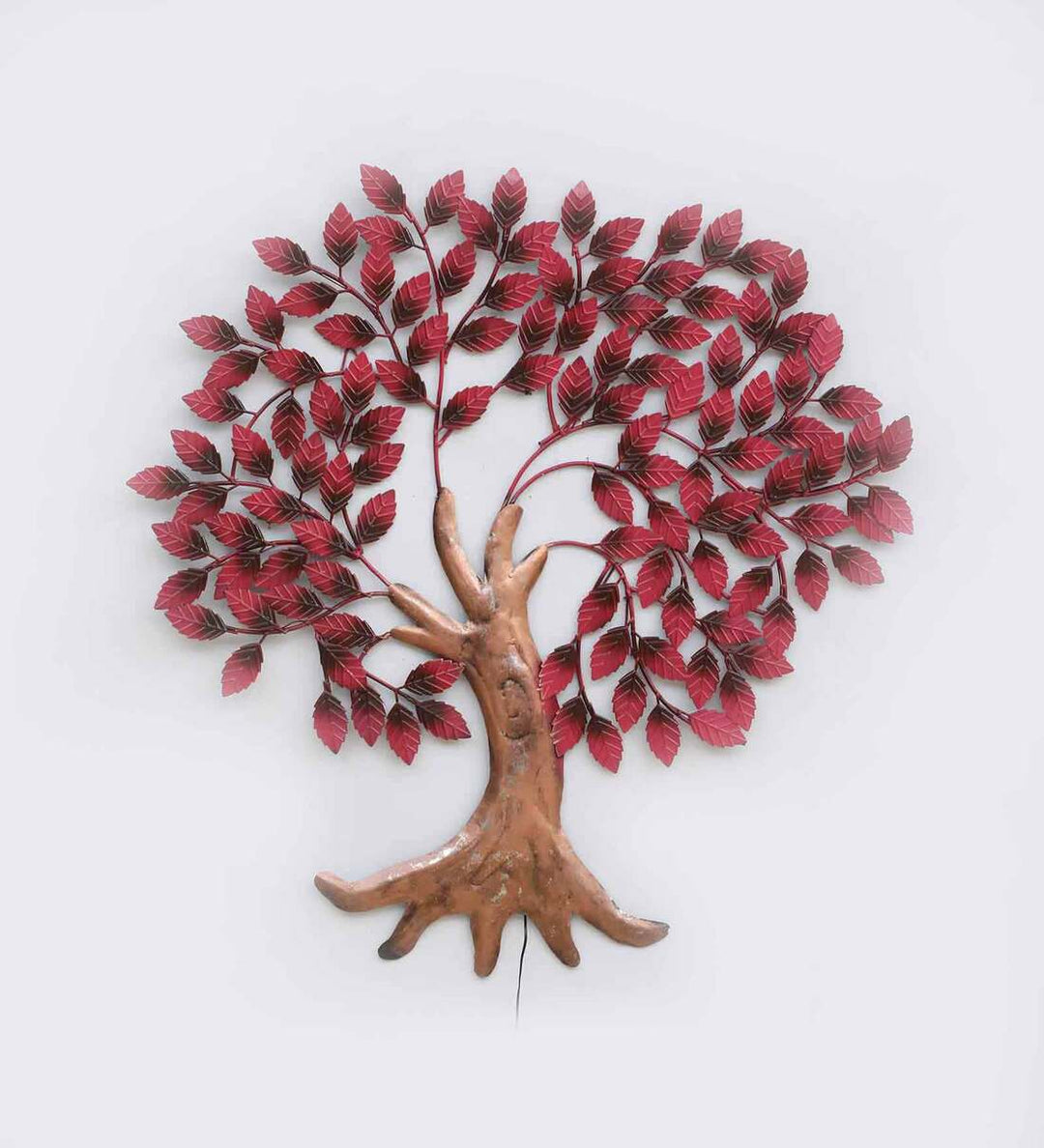 Maroon Tree metal Wall Art with LED β Rangdedecor