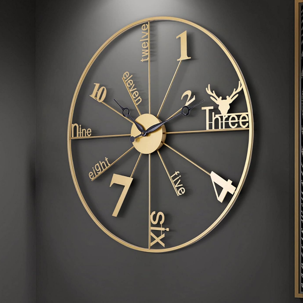 Clock Rang Element Drawing Alpha Numeric Round Clock – Rangdedecor